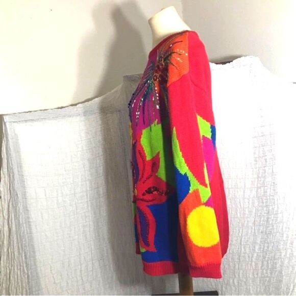 I.B. Diffusion VTG Original 90's Colorful Sweater Size Small - Picture 4 of 9